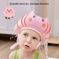 thumbnail image 2 of HLONK Bonnet de Douche pour Bébé en Silicone Sécuritaire, Bonnet de Bain, Visière Souple, Forme de Dessin Animé, Sangle Ajustable, Bonnet de Shampooing Imperméable, 2 of 8