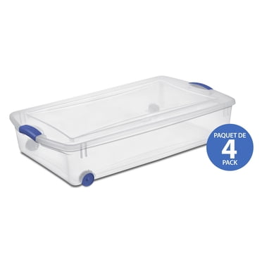 Sterilite 47L Wheeled Underbed Latch Box Blue - 4 Pk