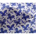 thumbnail image 4 of oneOone Viscose Chiffon Indigo Blue Fabric Insect & Floral Feather Craft Projects Decor Fabric Printed By The Yard 42 Inch Wide, 4 of 4