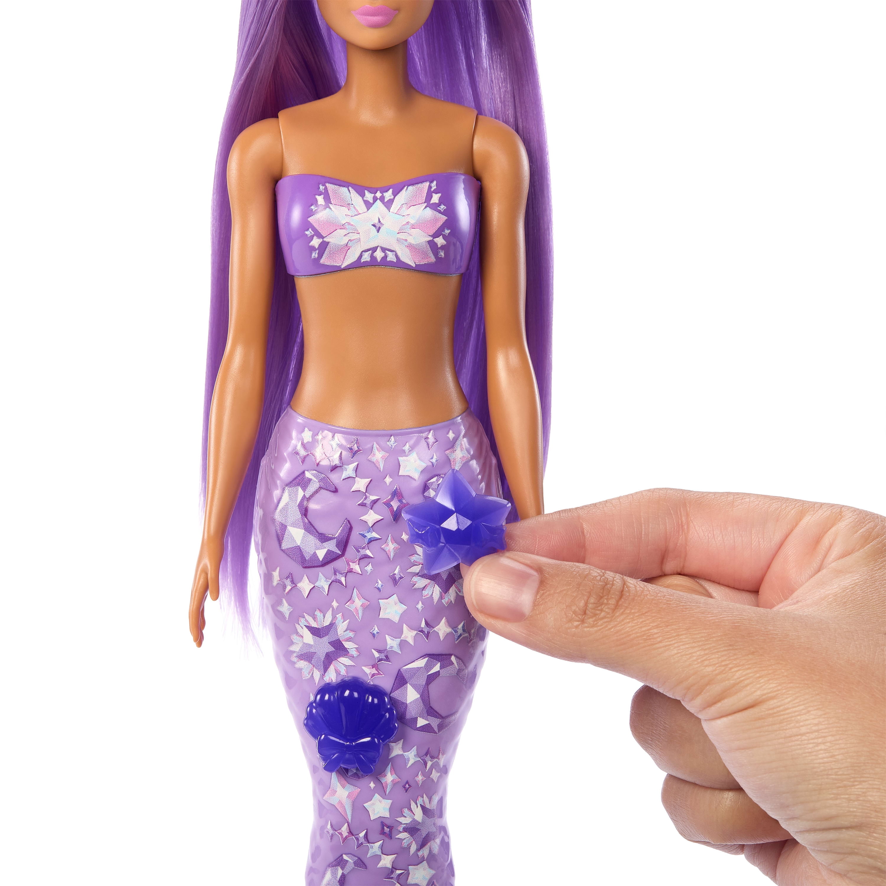 Barbie Poupée Barbie Color Reveal Sirène avec accessoires, 6 surprises (les styles peuvent varier)