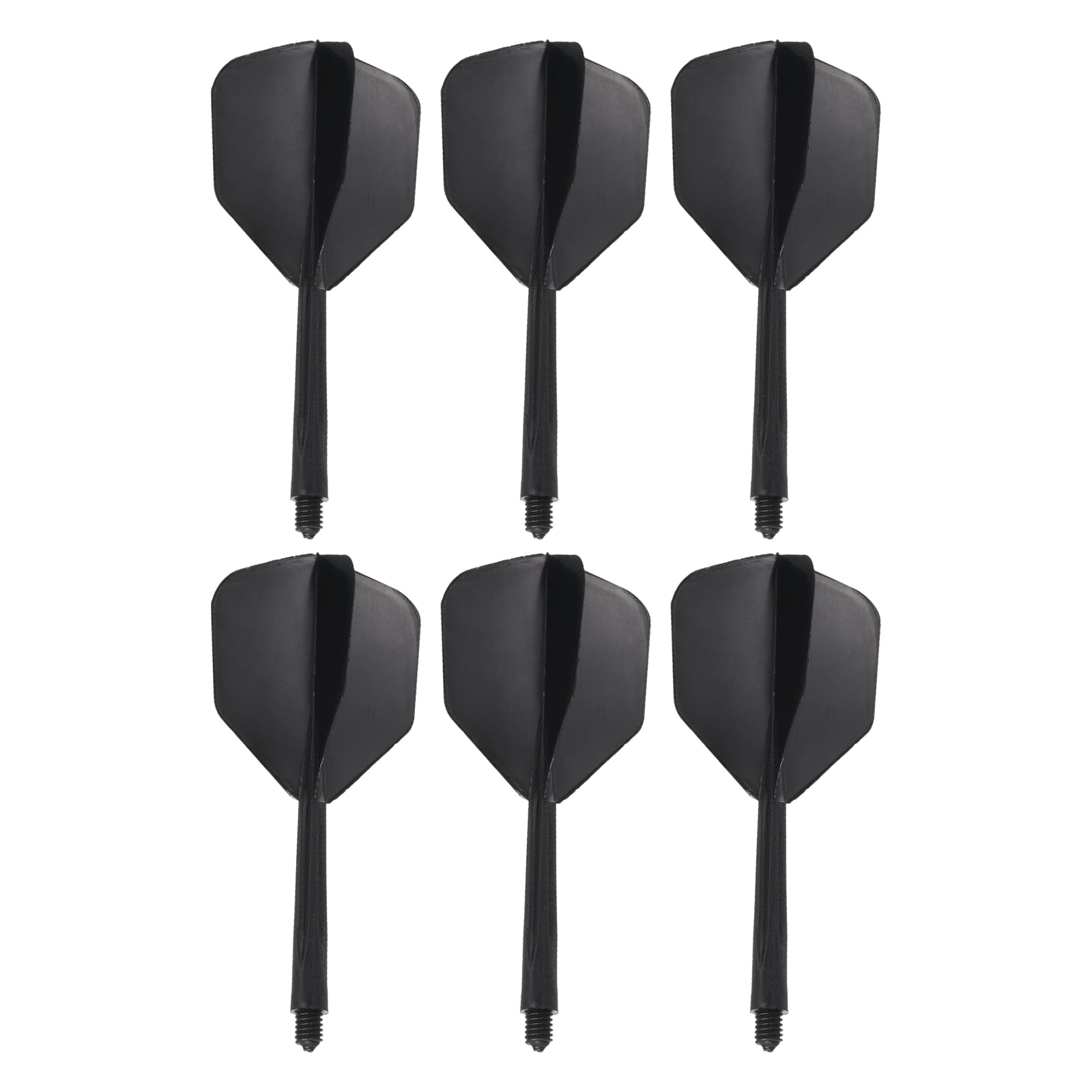 Unique Bargains Integrated Dart Shaft Flights, 6 Pack Durable Dart Flight Set, Transparent Black