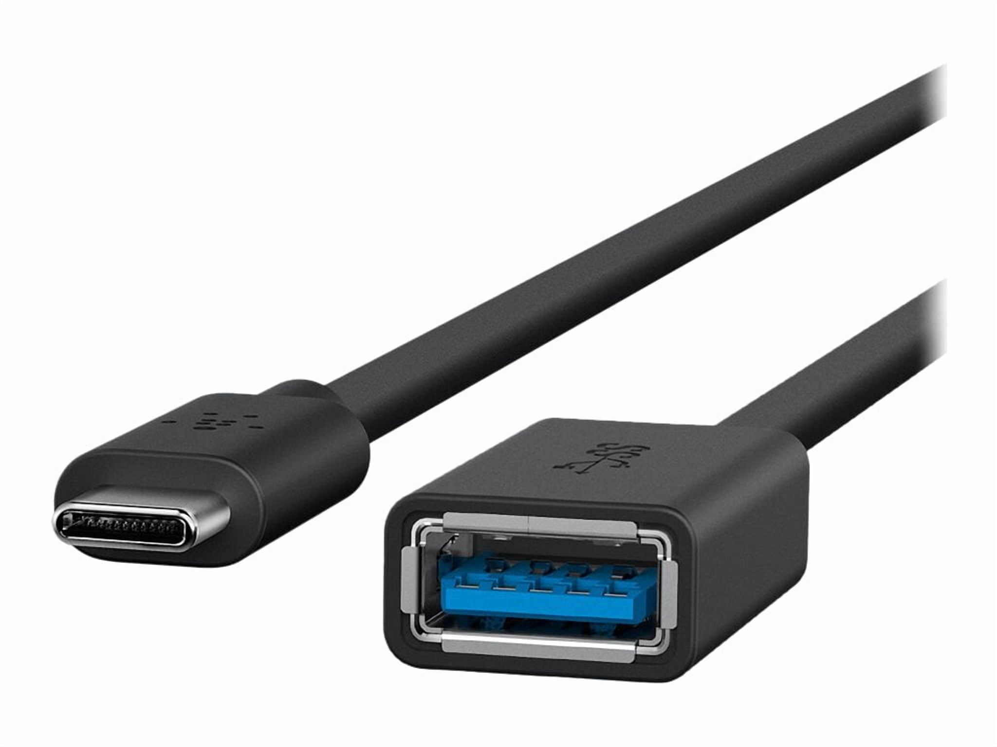 Adaptateur Belkin USB-C vers USB-A 3.0 certifié USB-IF – Compatible avec MacBook, Chromebook Pixel et appareils USB-C – Noir