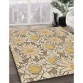 thumbnail image 3 of Ahgly Tapis d'Intérieur Lavable en Machine Carré Transitionnel Blond Doré Or, 6 Pieds Carré, 3 of 7