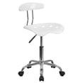 thumbnail image 1 of Vibrant White and Chrome Swivel Task Chair with Tractor Seat, 1 of 9