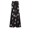 thumbnail image 5 of Jsaierl Robes en Lin pour Femmes Été Sans Manches à Imprimé Plume Décontractées Amples Fluides Maxi avec Poches, 5 of 5