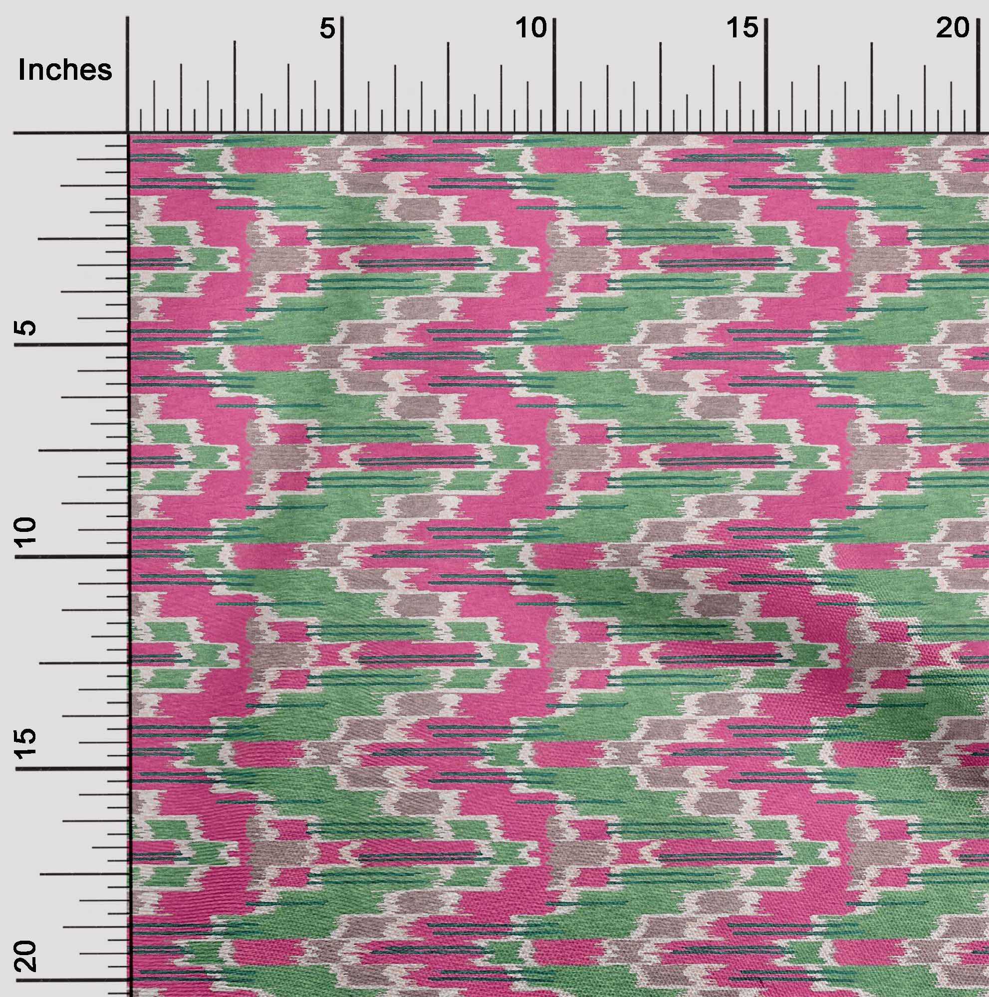 oneOone Cotton Poplin Fabric Chevron Kasuri Print Fabric By Yard 42 Inch Wide