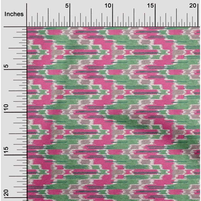 oneOone Polyester Lycra Fabric Chevron Kasuri Print Fabric BTY 56 Inch Wide