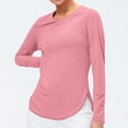 thumbnail image 4 of Mceream 2025 Chandails de Soleil à Manches Longues pour Femmes Protection Uv Hauts d'Entraînement Légers Golf Gym Randonnée Chandails Vêtements d'Extérieur Athlétique Col Rond Yoga Hauts Décontractés T-Shirt Uni Vêtements Grande Taille Rose TP, 4 of 8