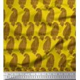 thumbnail image 1 of Soimoi Yellow Poly Georgette Fabric Brown Paisley Decor Fabric Printed Yard 42 Inch Wide, 1 of 3