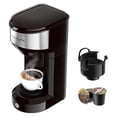 thumbnail image 1 of Coffee Maker, Single Serve Coffee Maker Machine 6 to 14 oz With Permanent Filter, Compatible with K Cup Pod & Ground Coffee, Mini Size,Gray, 1 of 6