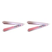 Transemion 20W 2-in-1 Hair Iron Flat Ceramic Hair Straightener Curler Brush Curling Iron Wand Hair Beauty Styling Tool No.07 2Set