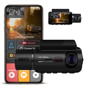 REXING V3 Double caméra de base avant et à l'intérieur cabine infrarouge nuit vision pleine HD 1080p WiFi Voiture Taxi Dash Cam avec Supercondensateur, 2.7" LCD Écran (V3 Niveau de base - Sans GPS)