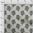thumbnail image 1 of oneOone Polyester Lycra Fabric Leaves & Floral Block Printed Fabric 1 Yard 56 Inch Wide, 1 of 4