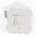 thumbnail image 2 of Inkdotpot Pack Of 100 Made With Love Wedding Paper Tags DIY Craft Bracket Shape Real Gold Foil Hang Tags, 2 of 7