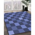 thumbnail image 3 of Ahgly Company Machine Washable Indoor Round Transitional Blue Area Rugs, 7' Round, 3 of 7