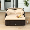 thumbnail image 4 of Costway Patio PE Rattan Daybed with Retractable Canopy Soft Cushions and Extra Pillows, 4 of 10