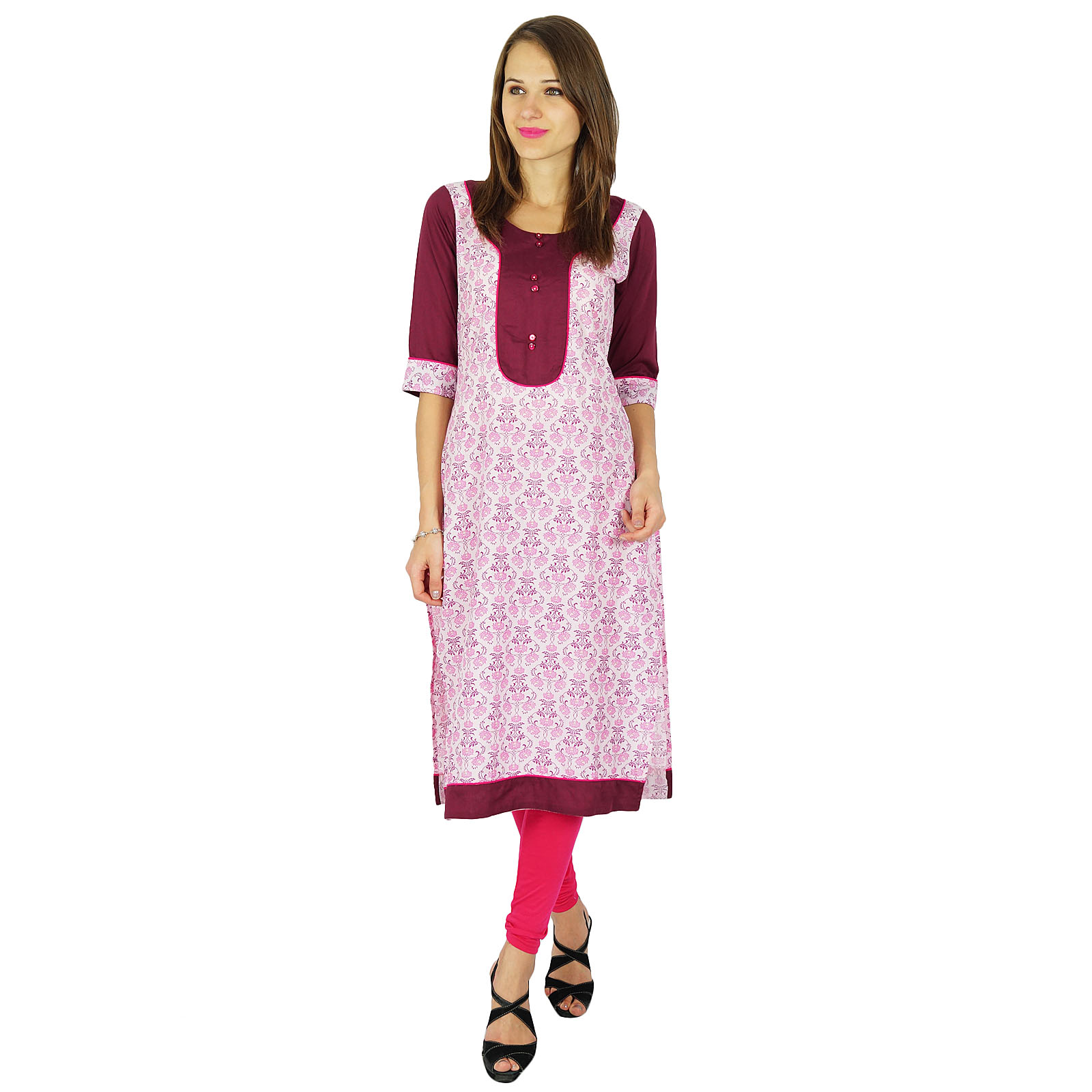 Phagun Kurti Ethnique Indienne en Coton, Kurta Bollywood de Designer, Tunique Robe pour Femme
