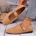 thumbnail image 2 of FRSASU Ballerines pour Femmes à Enfiler à Bout Rond Chaussures Mary Jane Confortables Chaussures Décontractées pour Usage Quotidien Chaussures de Travail Kaki, 2 of 9