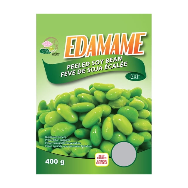 Len Xiang Frozen Shelled Edamame - Peeled Soy Beans 400g - Contain Soy, Net Wt. 400g