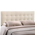 thumbnail image 1 of Modway Emily Tufted Button Linen Fabric Upholstered Queen Headboard in Ivory, 1 of 4