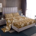 thumbnail image 1 of Erosebridal Bohemian Aztec Sheet Set King, Tribal Geometric Pattern Bedding Sets King Size, Brown 4pcs, 1 of 7