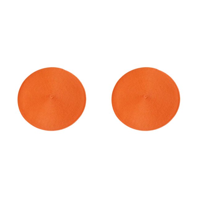 mmirethe Non-skid Table Mat Lightweight And Easy To Care Placemat Sturdy And Durable orange 2Set