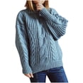 thumbnail image 1 of IROINID Chandail à Col Roulé pour Femme, Chandail, Couleur Unie, Ample, Mi-Long, Manches Longues, Hauts, Blouse, Chandail Tricoté, 1 of 5