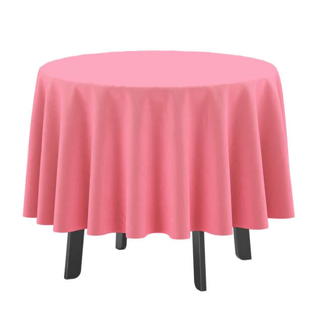Vargottam Indoor/Outdoor Round Tablecloth 58 Inch Round Tablecloth Waterproof Patio Table Cloths, Spring/Summer Table Covers for Backyard Circular Table/BBQs/Picnic - Rose Pink