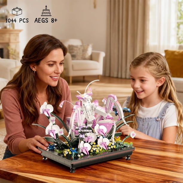 25%OFF☆マトリョーシカ『Caring Children』エレナ作 Orchid Praying Mantis Flowers Bonsai Building Set, Compatible with