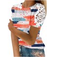 thumbnail image 2 of TopLLC Hauts Grande Taille pour Femmes Manches Courtes Col Rond T-Shirt Coupe Ample Dentelle Tunique à Volants Ajourée, 2 of 5