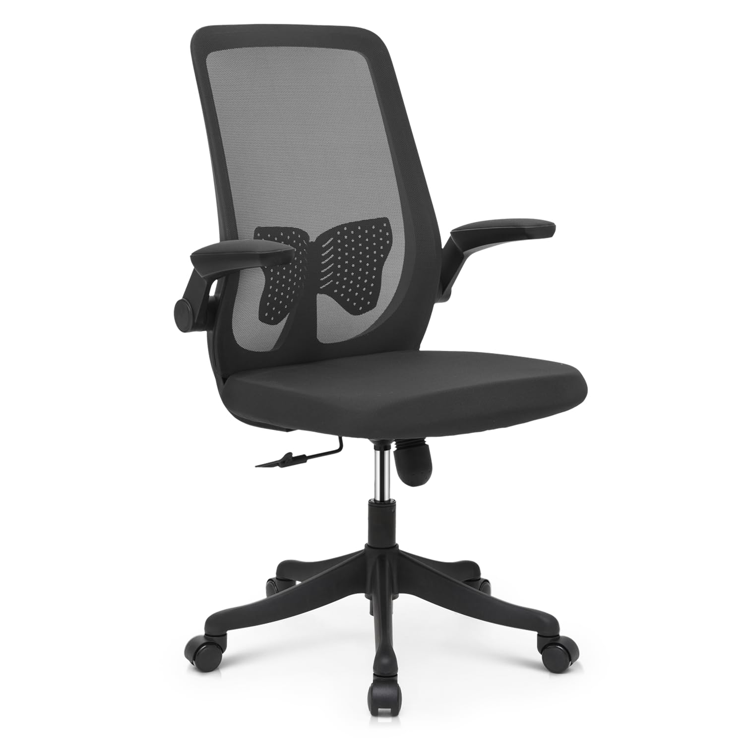 Magshion Office Mesh Chair Adjustable Height and Ergonomic Design Home Office Computer Desk Chair Lumbar Support with Padded Flip-up Armrest Swivel Chair (Black)