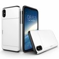 thumbnail image 1 of iPhoneXR Case Hybrid Rugged Hard Back Cover with ID Credit Card Slot Holder Wallet Case for Apple iPhoneXR - White, 1 of 8