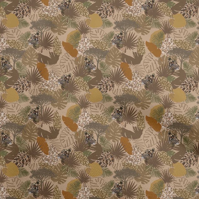 oneOone Rayon Brown Fabric Tropical Leaf Sewing Craft Projects Fabric Prints By Yard 56 Inch Wide