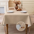 thumbnail image 1 of EARKITY Nappe Scandinave Housse de Table Serviette Imperméable Anti-Huile Nappe Tapis de Table Couleur Unie Imitation Lin Nappes, 1 of 9
