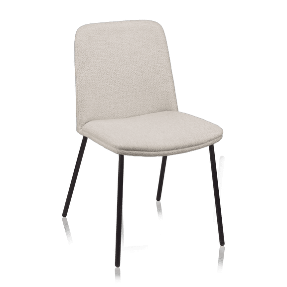 Bouclair Oatmeal Fabric and Metal Dining Chair