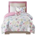 thumbnail image 1 of Pemberly Row Polyester Printed Butterfly Comforter Set in Pink, 1 of 12