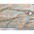 thumbnail image 2 of Soimoi Blue polyester Crepe Fabric Autumn Leaves Print Fabric by the Yard 52 Inch Wide, 2 of 2