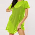 thumbnail image 2 of Timegard Womens Tops Mesh Crew Neck Short Sleeve Lightweight Tee Shirts Fall Casual Loose Long Tops, 2 of 8