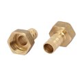 thumbnail image 1 of Unique Bargains 1/2BSP Female Thread 12mm Hose Barb Brass Tubing Coupler Connector Fitting 2pcs, 1 of 1