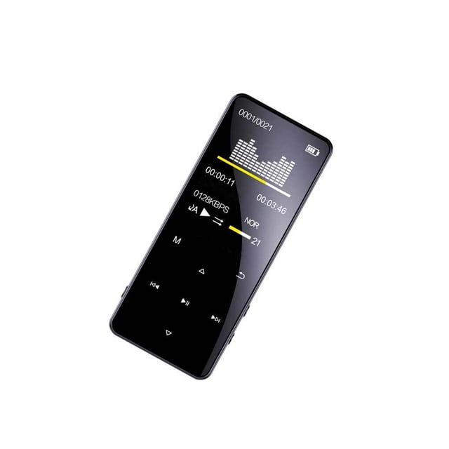 Lecteur MP4 Multifonction Écran Tactile 1,8 Pouce Radio FM Lecture 16 Go Compatible Bluetooth 5.0 Musique en Métal Réveil Enregistreur Sans Fil