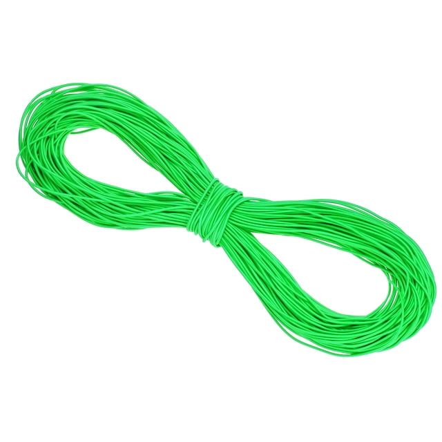 Uxcell Elastic Cord Heavy Stretch String Rope for Crafting DIY Sewing Hook Straps Camping Tie Down Strap Fluorescent Green 2mm x 100m