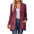 thumbnail image 1 of Yuyuzo Womens Cardigan Long Sleeve Open Front Ribbed Knit Tops Fall Casual Outwear Solid Color with Pockets, 1 of 6