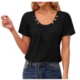 thumbnail image 2 of Aqestyerly T-shirt Blouse à Manches 3/4 Imprimé pour Femmes, Col Rond Décontracté Mode Ample pour Femmes, 2 of 8