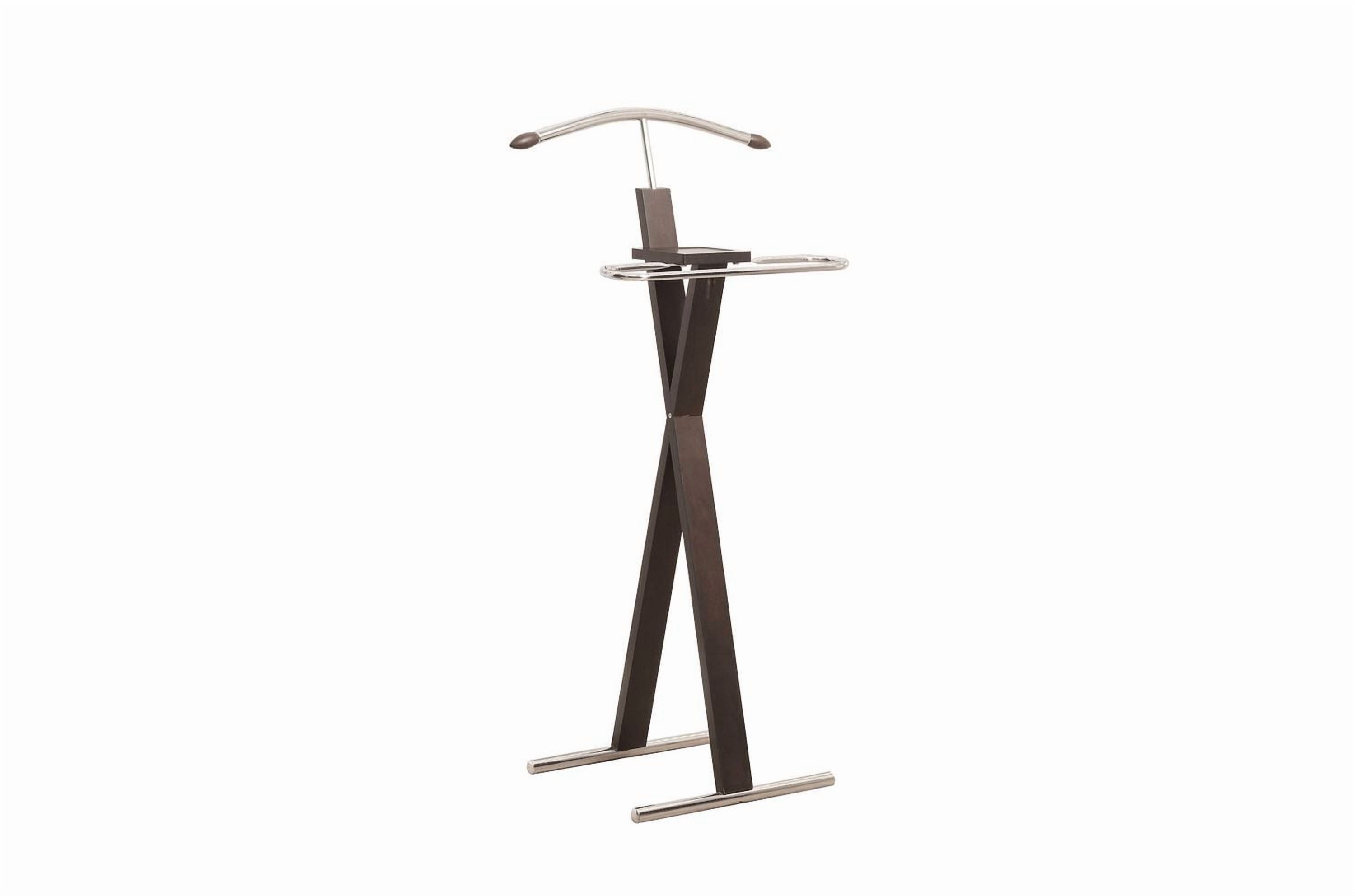 Monarch Specialties Valet De Valet, Organisateur, Porte-Costume, Chambre À Coucher, En Bois, Métal, Marron Foncé, Chrome, Contemporain, Moderne