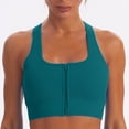 thumbnail image 1 of ylioge Sports Bras for Women Front Closure Zipper High-Impact Ribbed Wireless Push-Up Stretchy Racerback Solid Comfort Workout Underwear Bralettes, 1 of 4