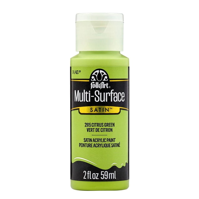 FolkArt Multi-Surface Satin Acrylic Paint, 2 fl. oz., Citrus Green