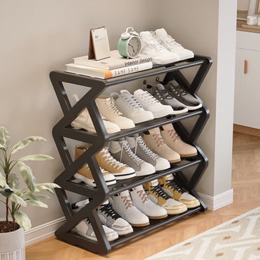 TopLLC Shoe Rack Organizer Shoe Rack Shoe Rack Organizer Four Tier Shoe Rack Daily Use Bedroom Closet Entryway Bedroom Shoe Rack