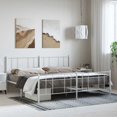 thumbnail image 1 of vidaXL Metal Bed Frame with Headboard and Footboard White 183x213 cm, 1 of 5