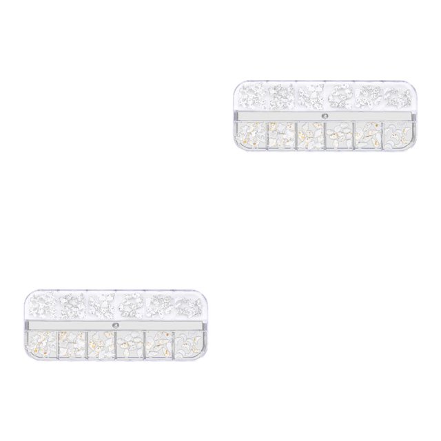 QualitChoice 1 Bag Glass Crystal Special-shaped Eye-catching Flat Bottom Easy to Paste Perfect Match Nail Rhinestones for Mobile Phone Type 7 2Set