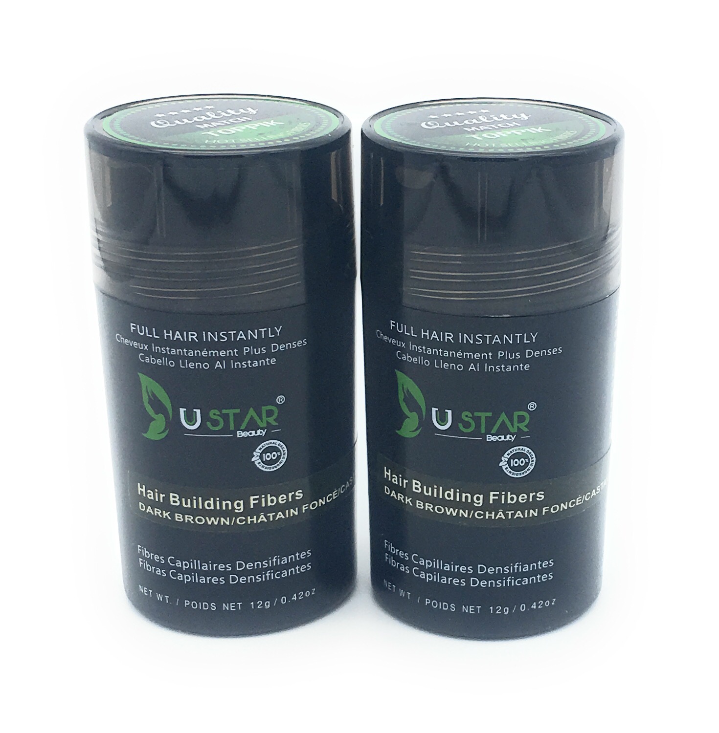 Lot de 2 - Fibres Créatives pour Cheveux Ustar Brun Foncé.42oz